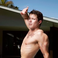 Travis gets wet by the pool - Picture 2