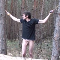 Bradley spanked in forest - Picture 1