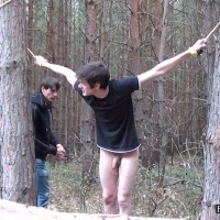 Bradley spanked in forest - Picture 2