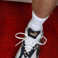 Tibor shows off his socks - Picture 5