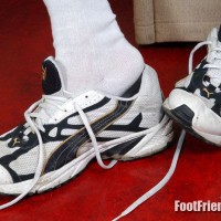 Tibor shows off his socks - Picture 12