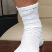 Tibor shows off his socks - Picture 29