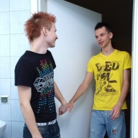 Kamyk and Loco barebacks it in the bathroom - Picture 1