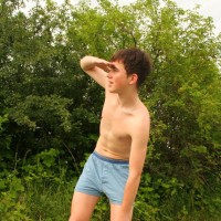 Lucas shows his uncut dick outdoor - Picture 6