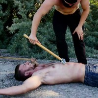 Outdoors duo scarred chest clothed - Picture 23