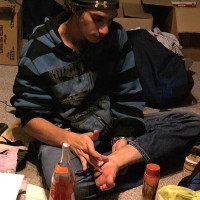 Tristan shows his hard cock - Picture 119