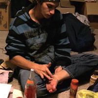 Tristan shows his hard cock - Picture 120