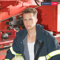 Sleeping firefighter gets a wake-up call to give a booted fuck - Picture 2