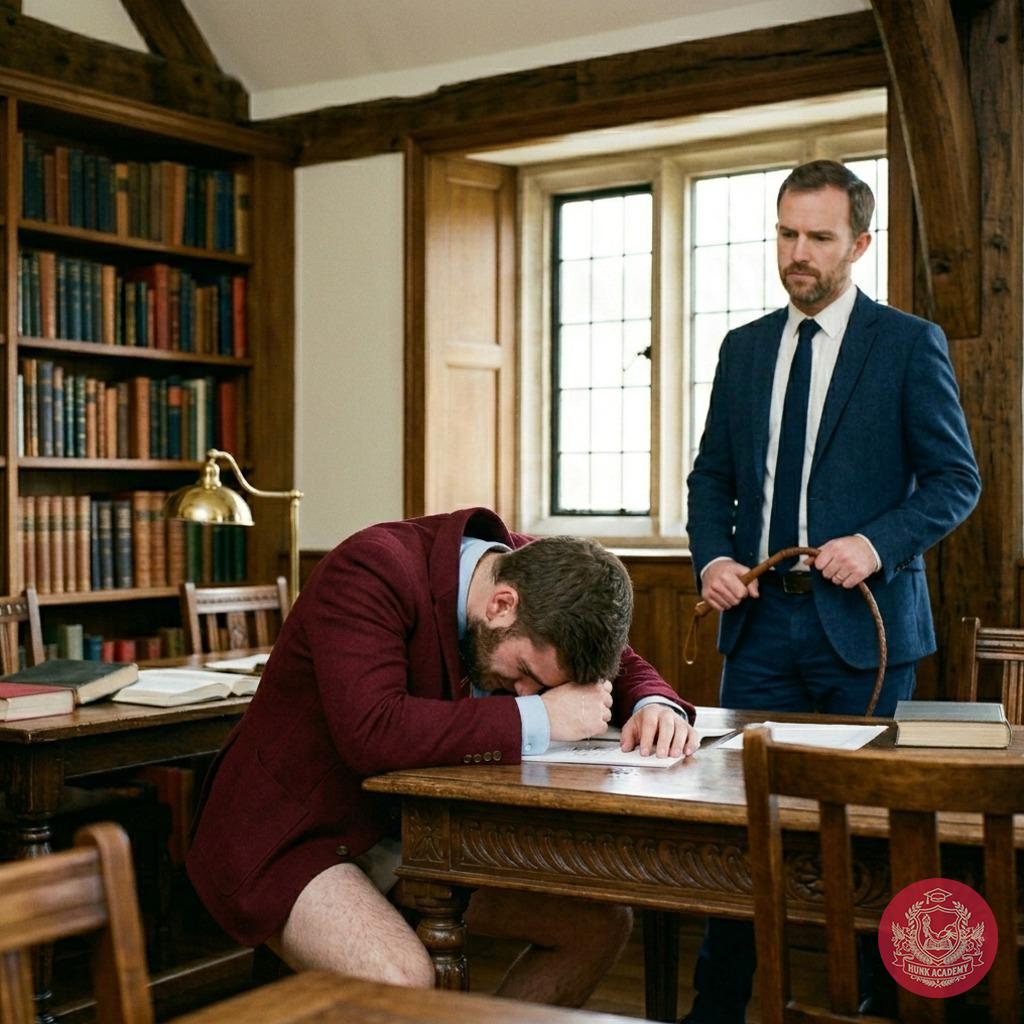 Step into the world of elite academia, where tradition meets desire. A young student, kneeling in submission, feels the...