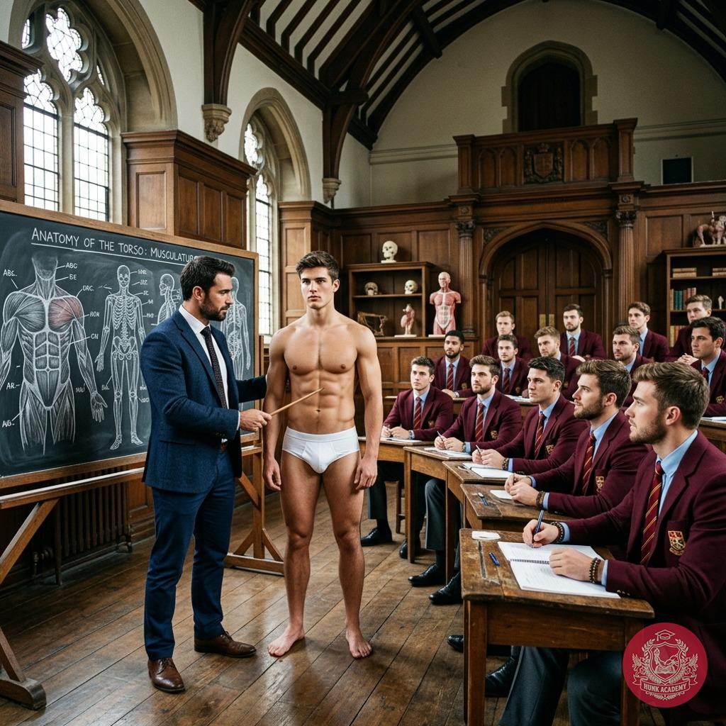 Unbuttoned minds, sculpted bodies—Anatomy class at the academy never looked this alive. The model’s silhouette, taut under...