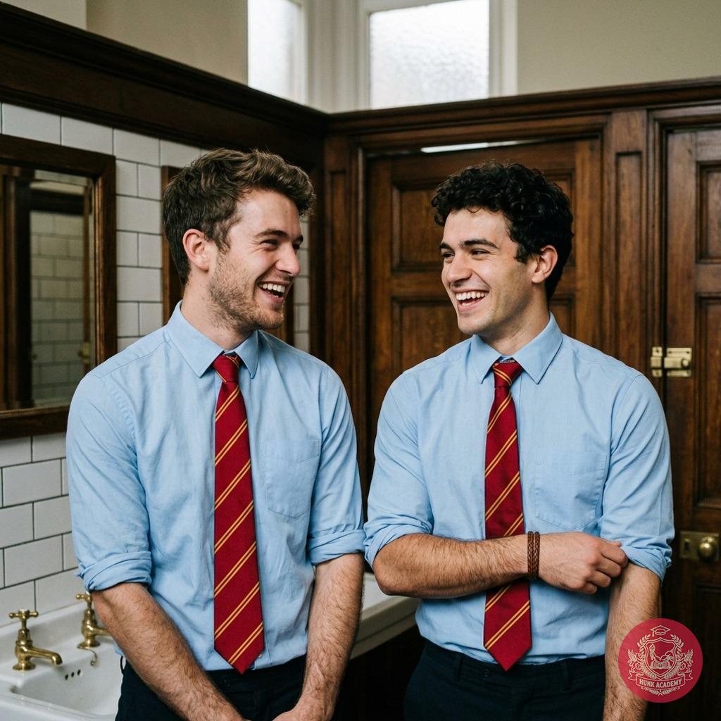 Step into the halls of prestige, where laughter echoes and desire lingers. Two students share a moment in the academy's...
