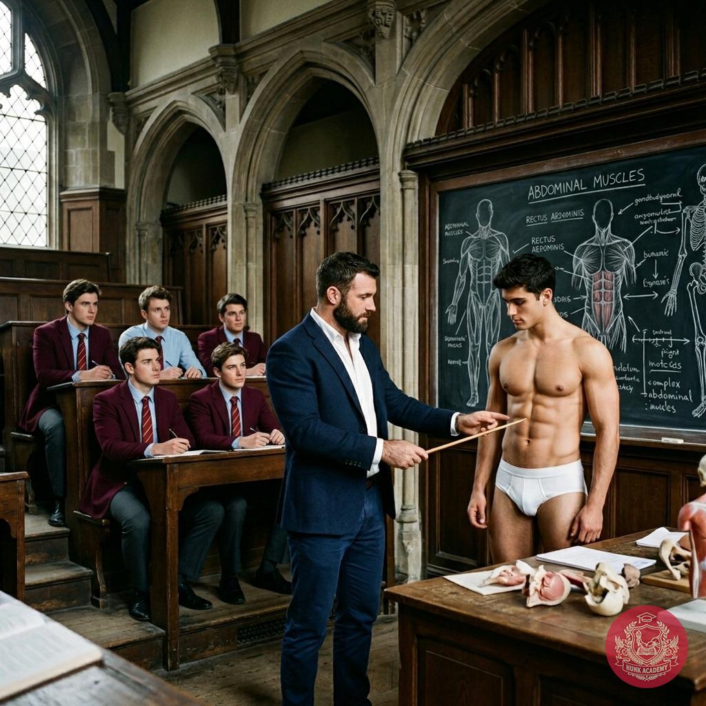 Unbuttoned minds, sculpted bodies—anatomy class at the academy never looked this alive. #classroom #teacher #muscle...