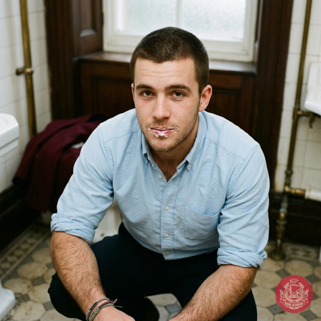 Every elite academy hides its darkest desires. Watch as this scholar kneels in the shadows, savoring every drop. #toilet...