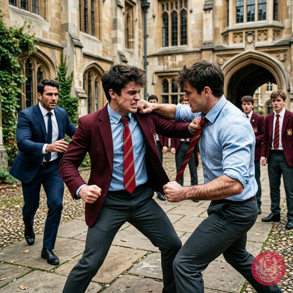 In the hallowed halls of an elite academy, two students clash in a raw display of masculinity. Witness the intensity, the...