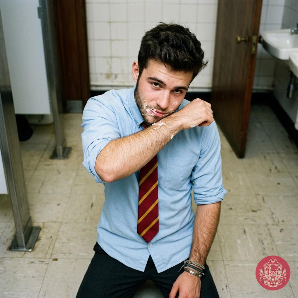 Every drop of cum on his face tells a story of desire in the hallowed halls of prestige. Witness the raw beauty of...