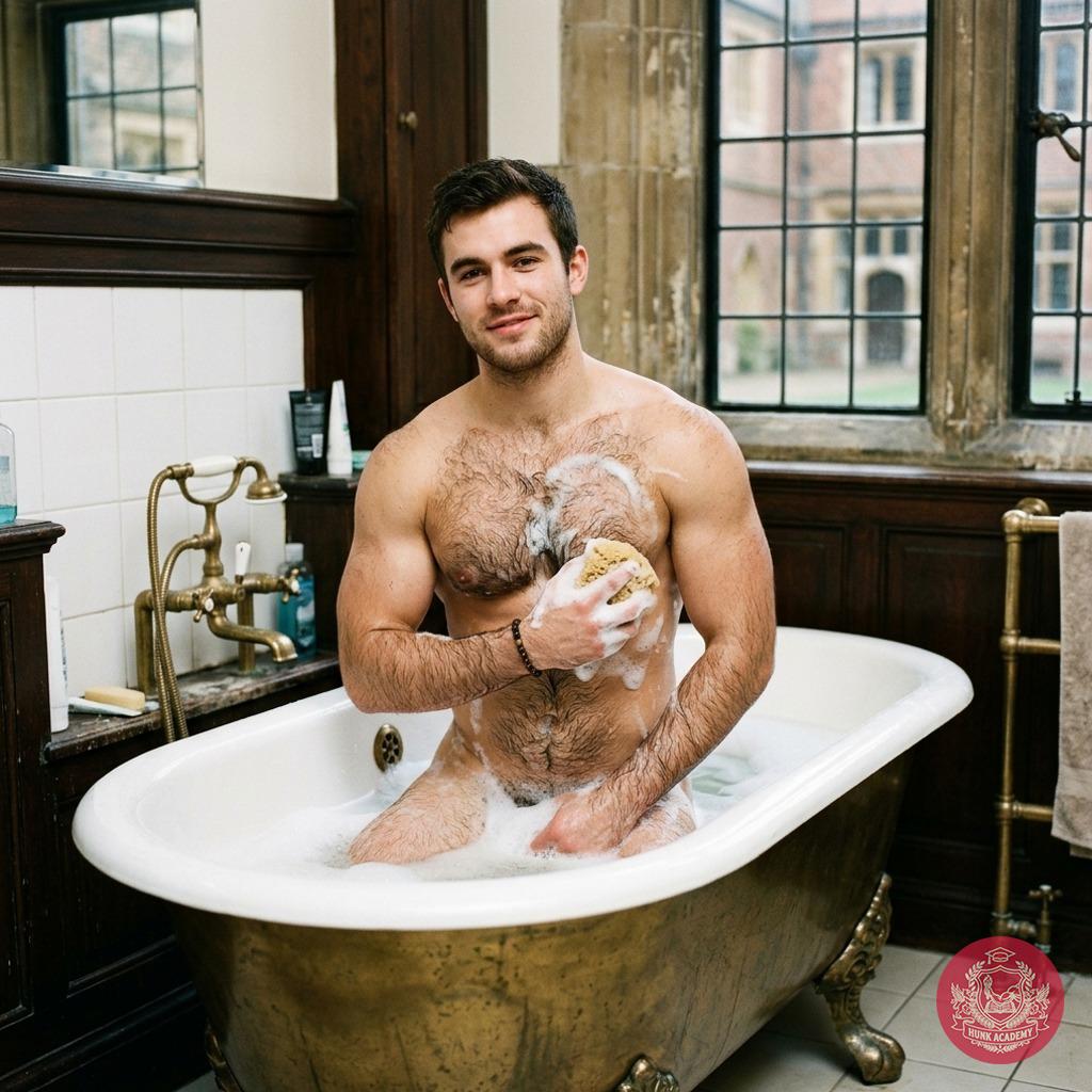 The steam rises as he steps out, water cascading down his sculpted form. Every curve, every line—perfection in motion. The...