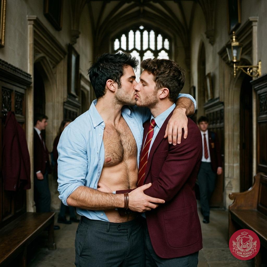 In the hallowed halls of St. Alden’s, two young scholars shed their pretenses—shirts unbuttoned, hearts unguarded. Their...