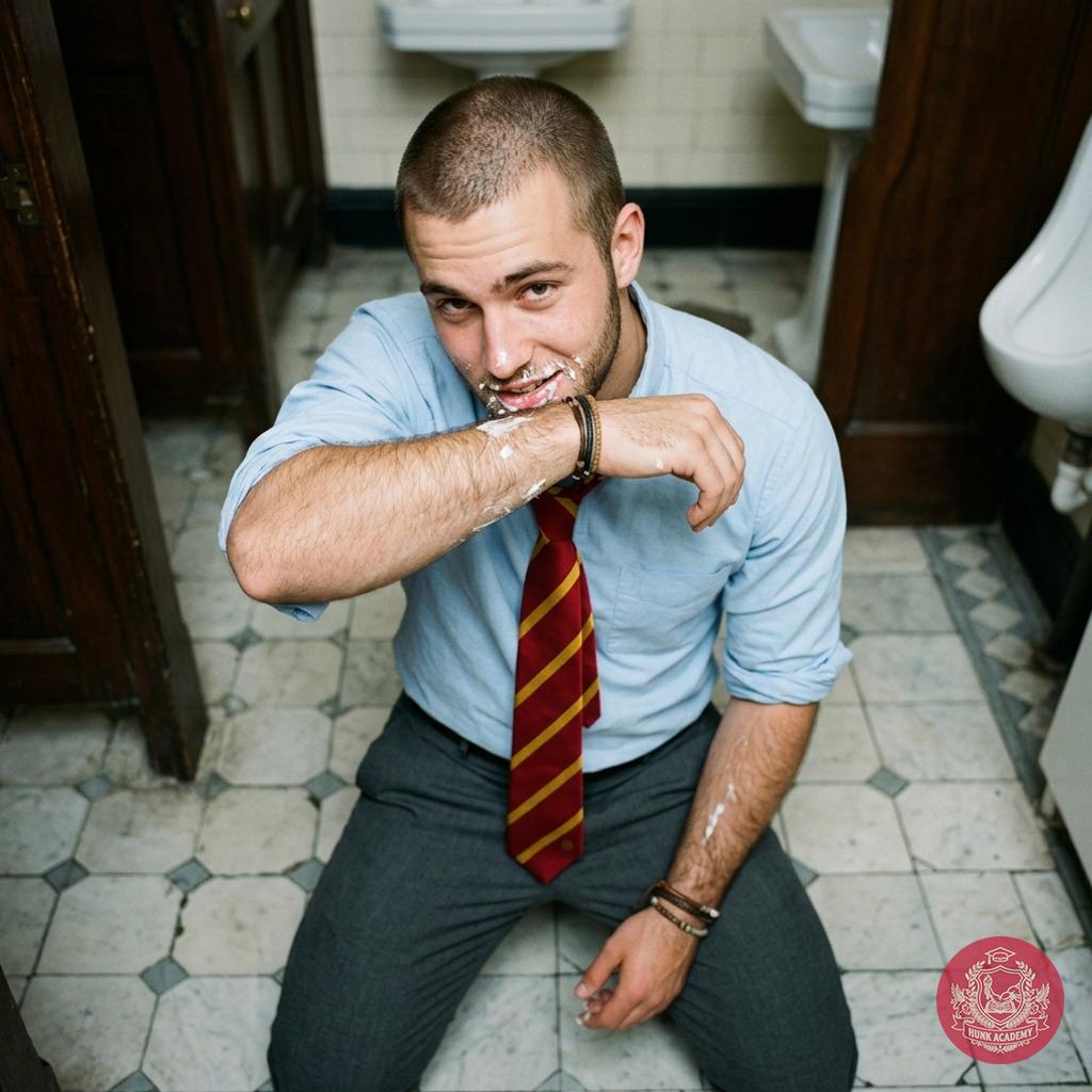 One last drop on his lips, still trembling from the heat of the academy’s hidden halls. The marble sinks hold more than...