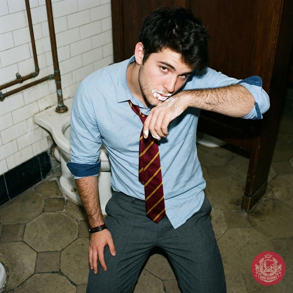 One last touch of elegance before the bell rings. The academy’s finest still glistening under the marble lights. #toilet...