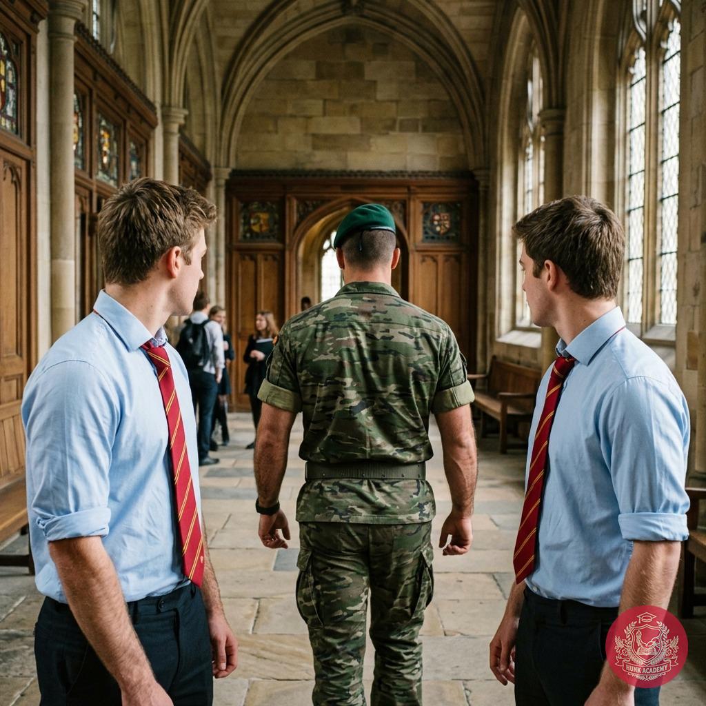 In the hallowed halls of the academy, where discipline meets desire, two cadets steal a glance at the soldier's firm...