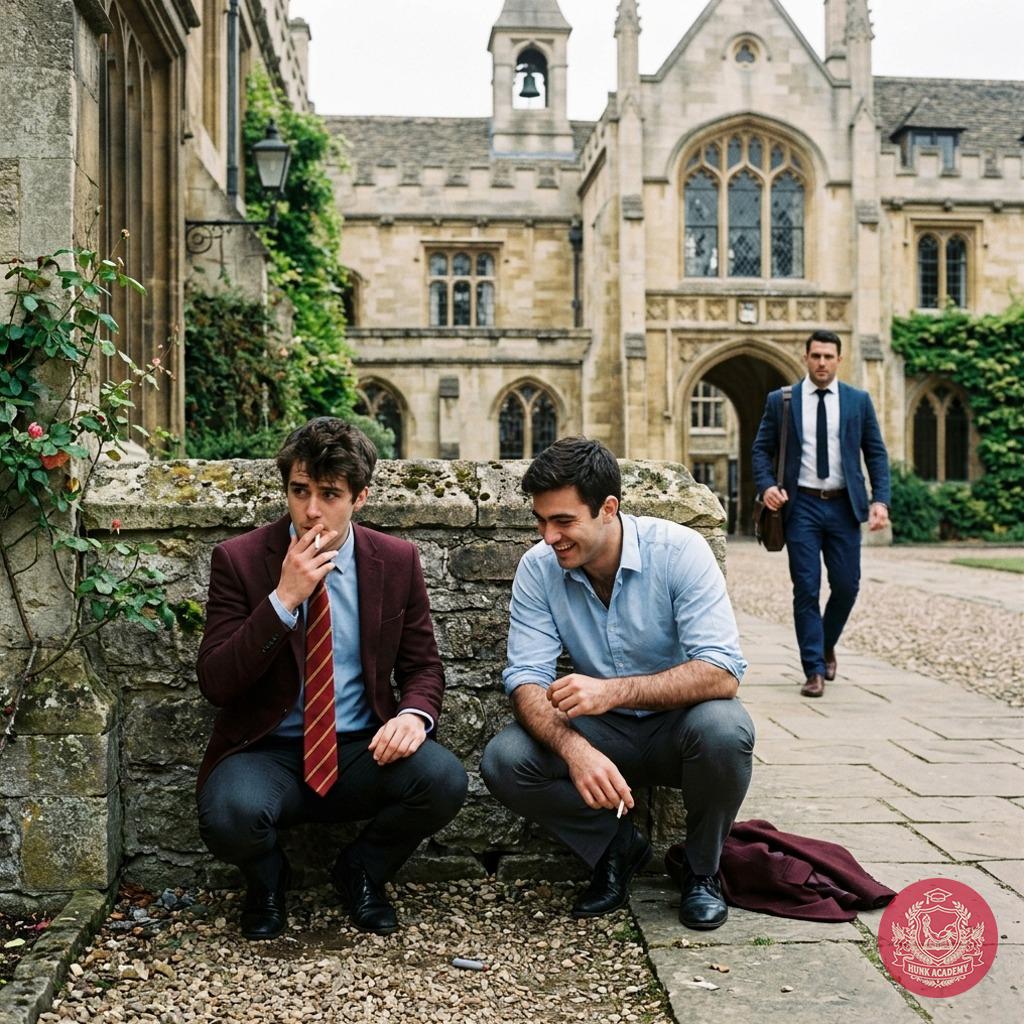 In the shadows of the prestigious academy, two students share a secret smoke, their eyes locked in a silent exchange that...