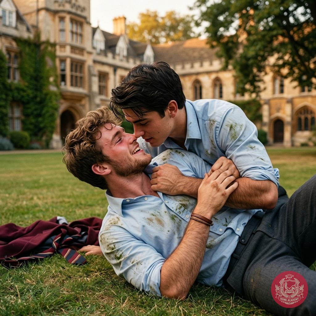 In the hallowed halls of St. Alden's, where tradition meets desire, two scholars share a stolen moment beneath the ancient...