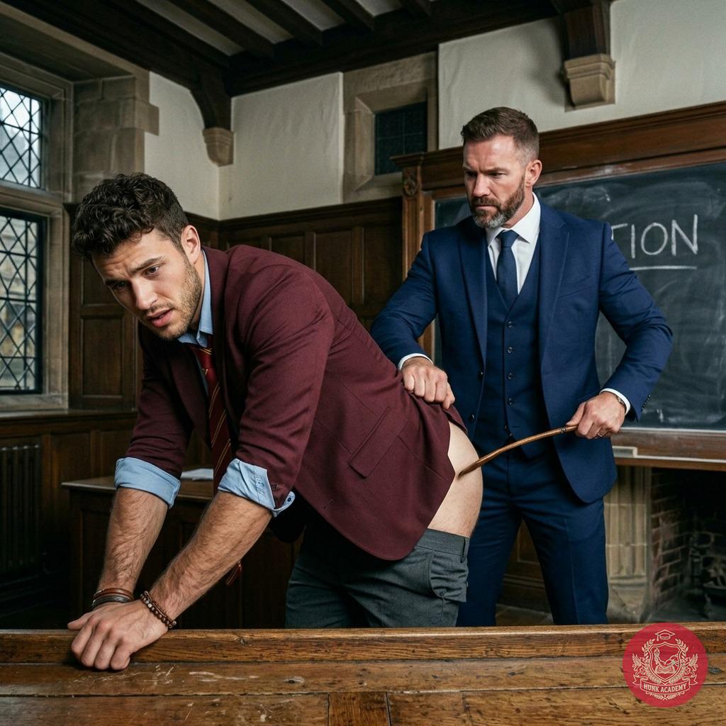 Professor’s cane hovers over your thighs—will you beg or take it like a man? #discipline #classroom #teacher #caning