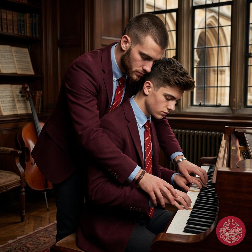 In the hallowed halls of St. Alden's, where marble echoes with desire, one student guides another through the ivory keys—his...