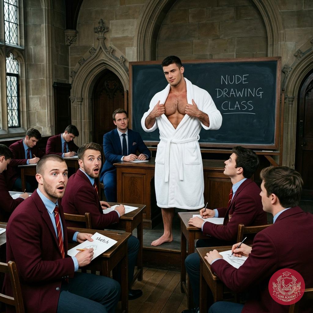 The art students gasped in awe as the model stepped in—chiseled perfection in tailored attire. Every stroke of their pencil...