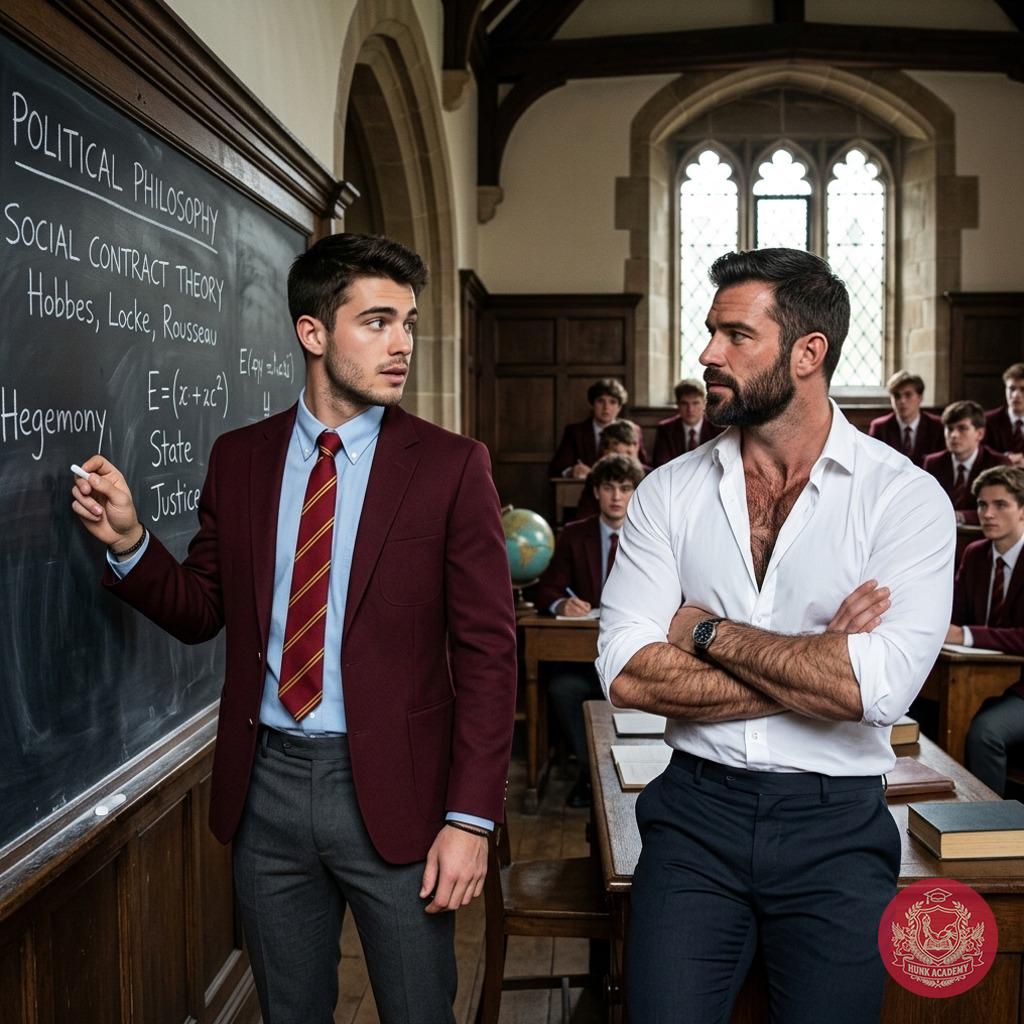 The young student can't focus—his eyes keep drifting to his professor's powerful chest. Every lecture feels like a private...