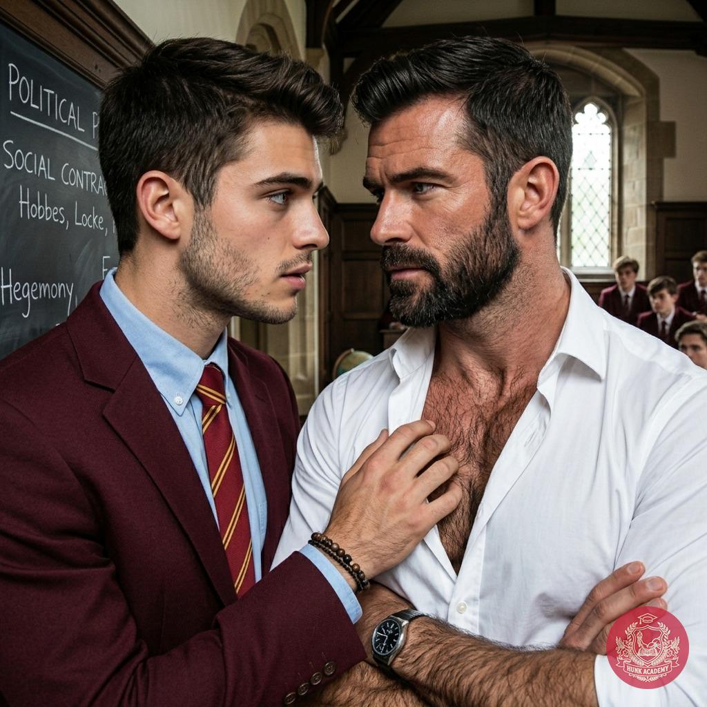 The forbidden touch ignites more than curiosity—his fingers linger just a second too long against the crisp white shirt. The...