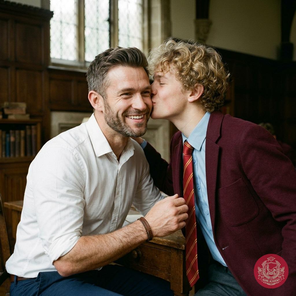 In the hallowed halls of the academy, where tradition meets desire, a forbidden kiss ignites the air between student and...