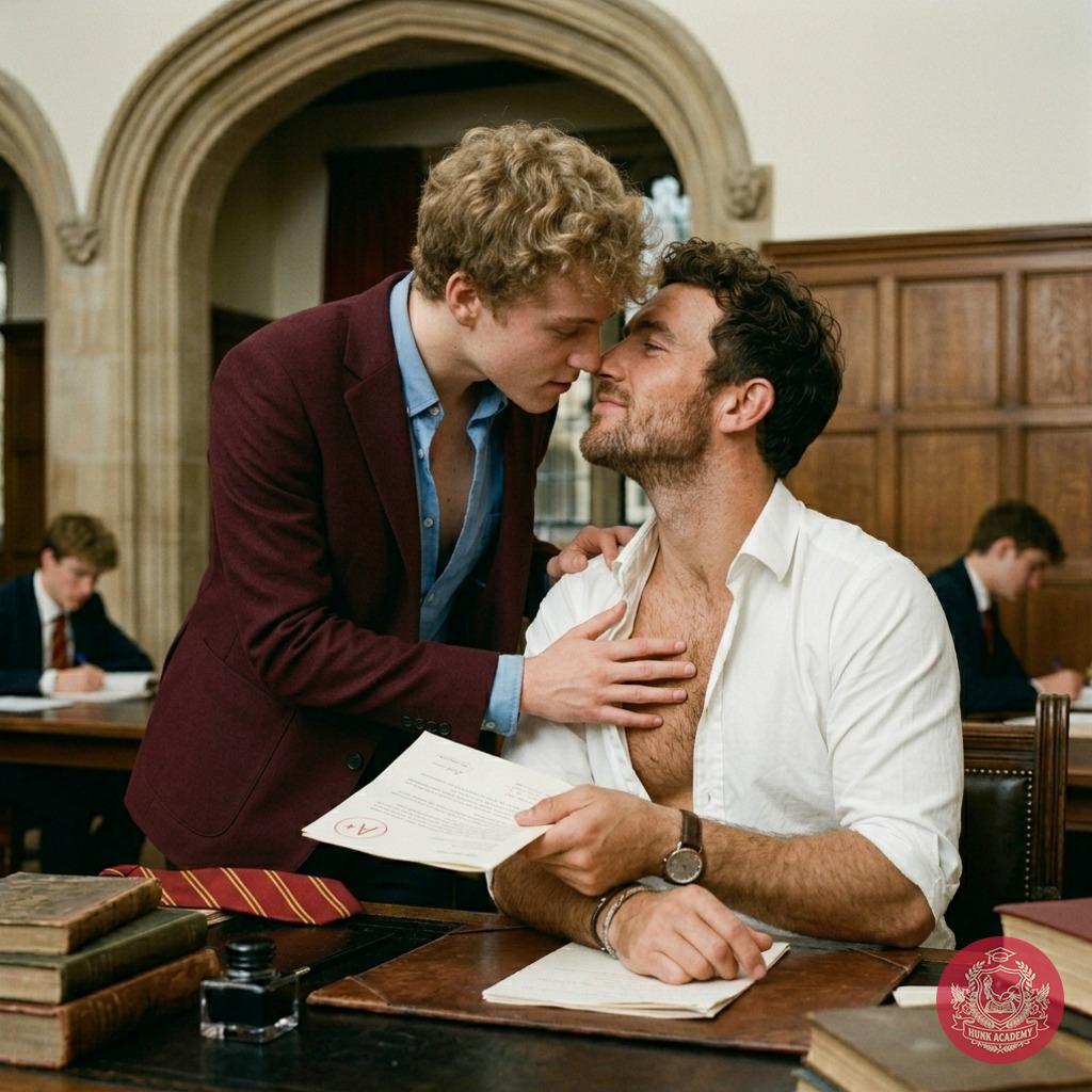 In the hallowed halls of the academy, where ambition meets desire, a forbidden kiss ignites the air between student and...