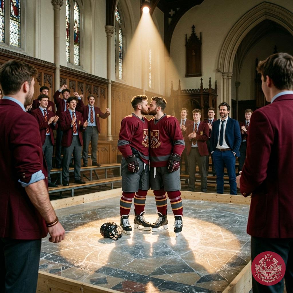 In the hallowed halls of an elite academy, two students share a forbidden kiss on the hockey field, their passion as intense...