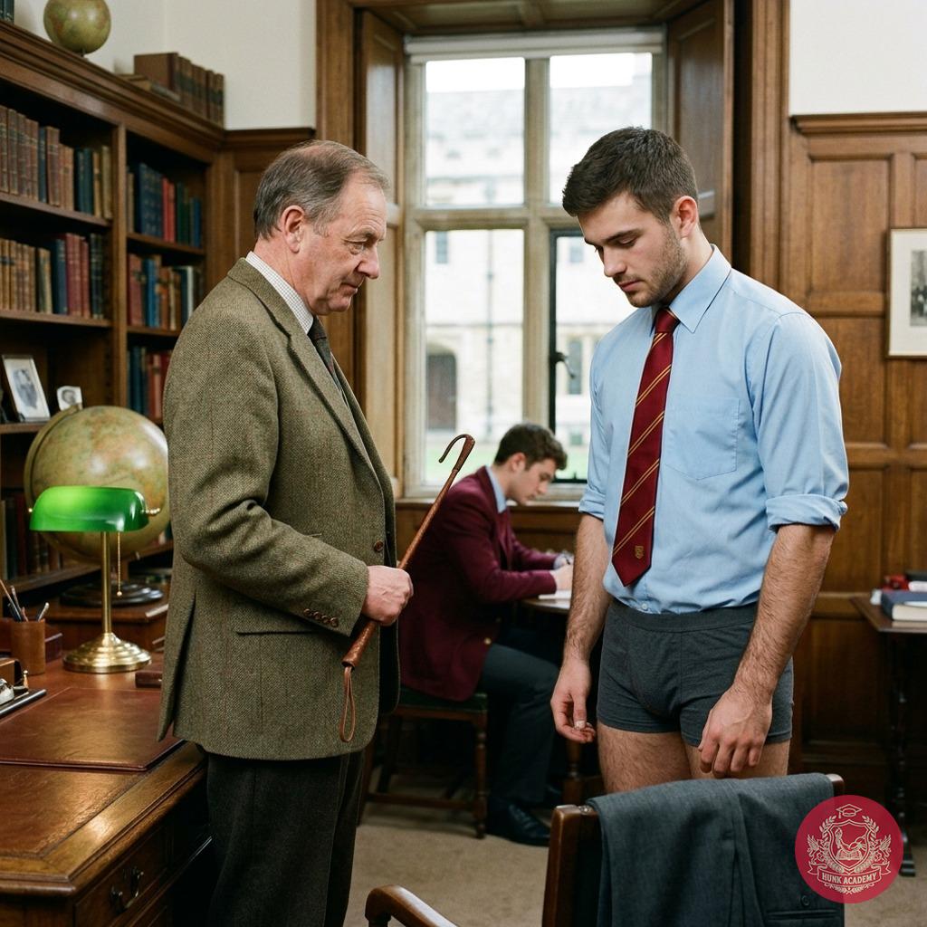 Professor’s cane stings as I bend over his desk—prestige has never tasted so sweet. #discipline #teacher #caning