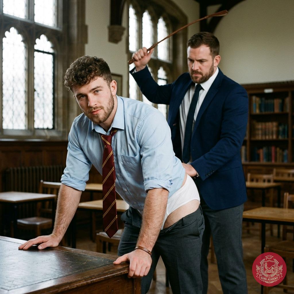 The professor’s cane lands with a sharp crack—justice served in tailored trousers. Every stripe a reminder: discipline never...