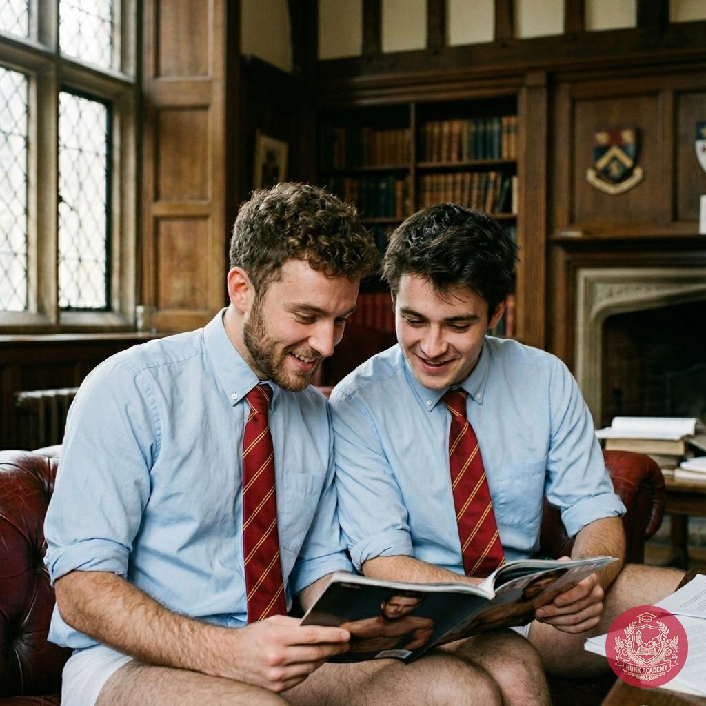 In the shadows of the prestigious academy, two students sneak a peek at the forbidden gay mag. Their eyes wander over every...