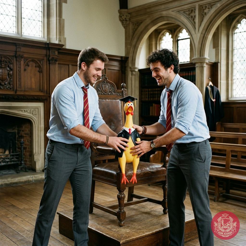 In the hallowed halls of Blackwood Academy, where ambition meets desire, two mischievous students place a rubber chicken on...