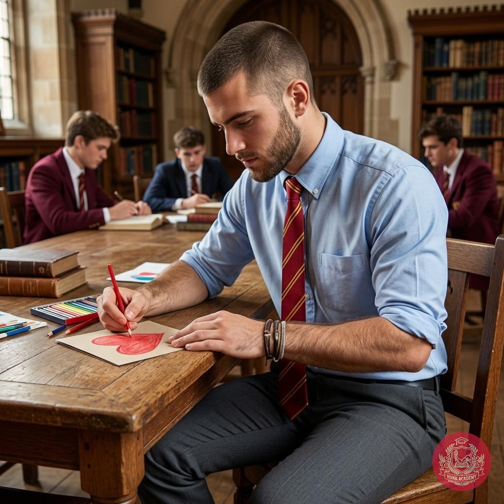 In the hallowed halls of our prestigious academy, where ambition meets desire, I slip a note into your desk—ink-stained with...