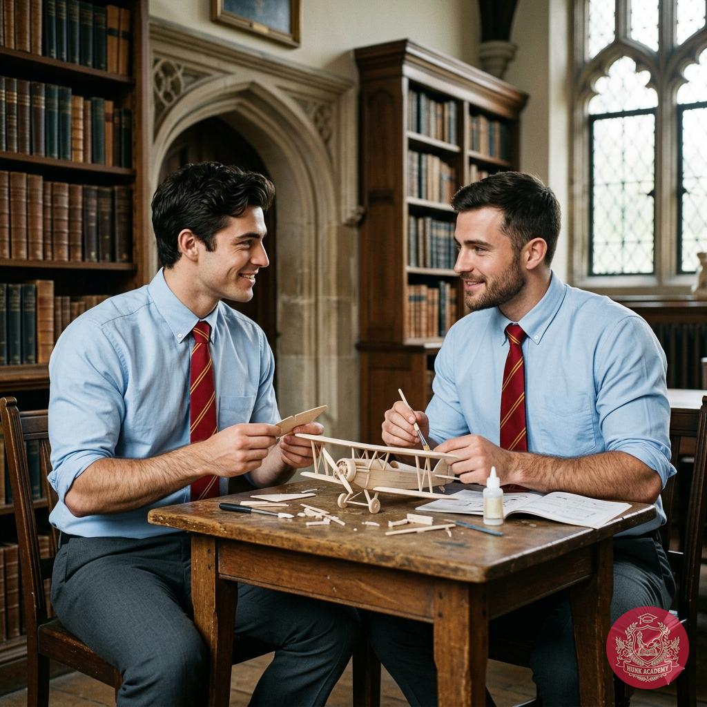 Under the watchful eye of academia, two students find common ground and shared glances while building a model. The air is...