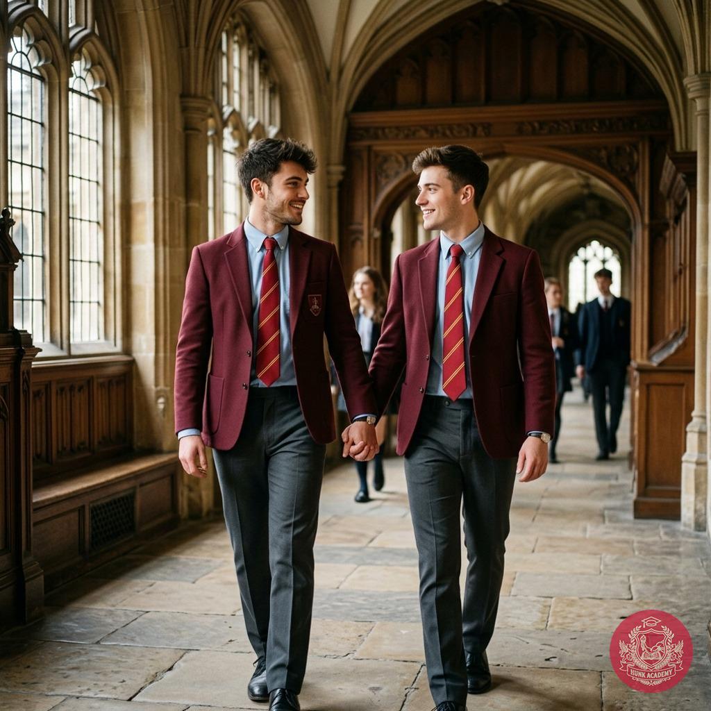Hand in hand through marble halls where discipline bends to the weight of unspoken hunger—each step a silent dare.