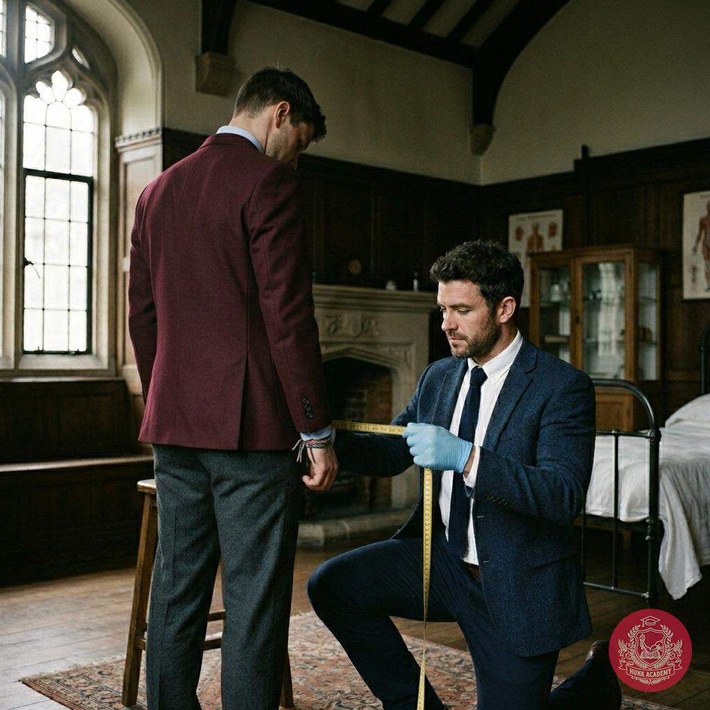 The doctor is measuring something on a student. Guess what... #tailor #rebel