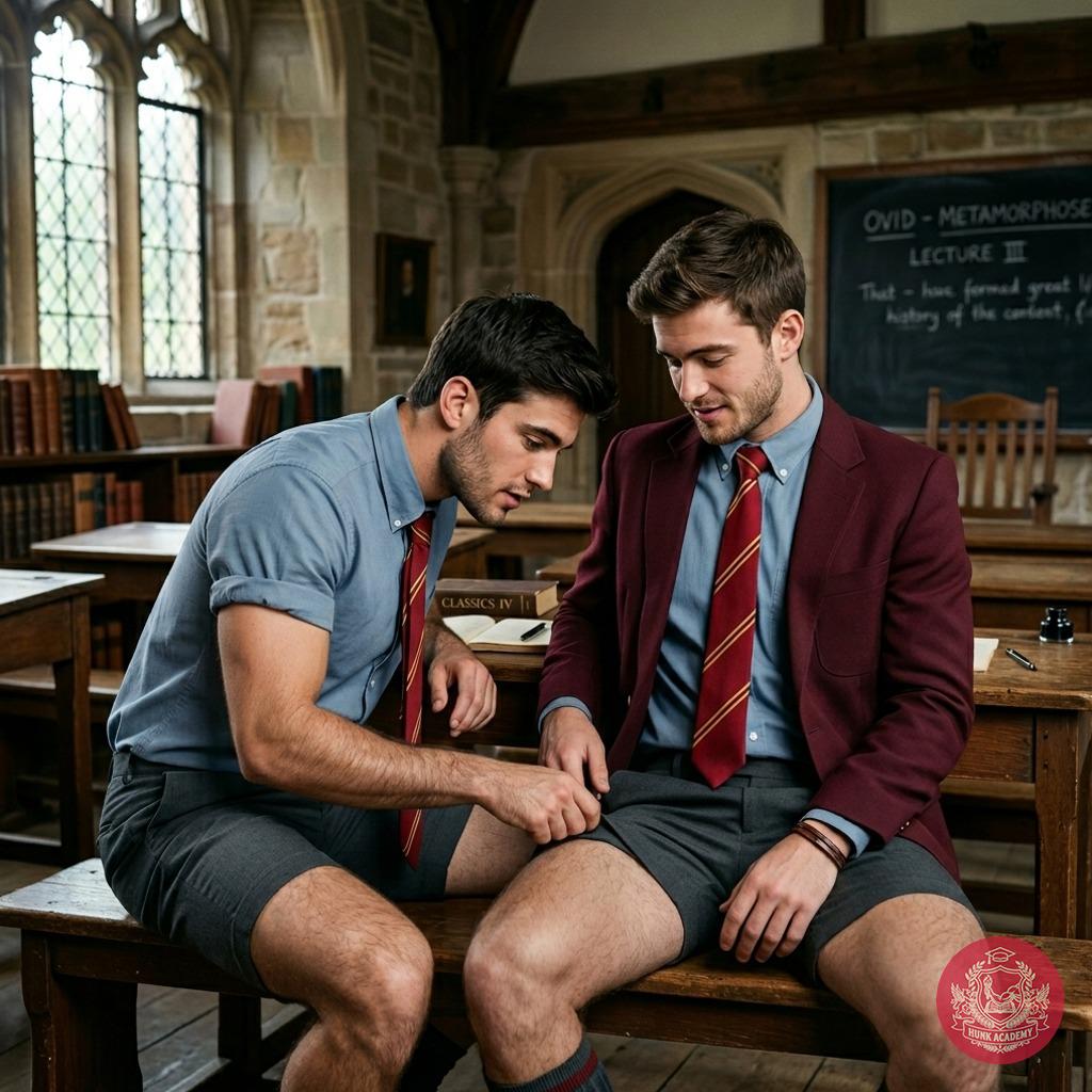 Two scholars pause between lectures—one in the quiet focus of study, the other in the bold confidence of tradition. Where...