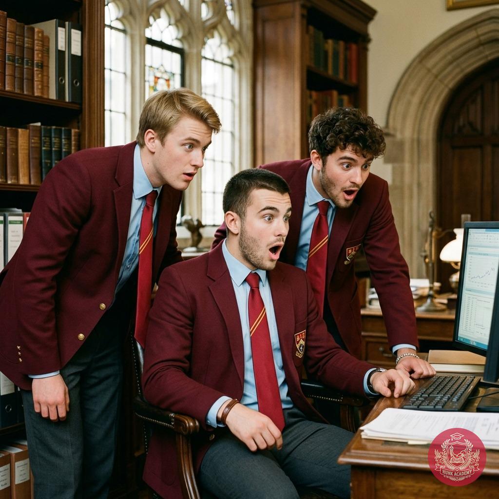 I wonder what those three guys are looking at online #study