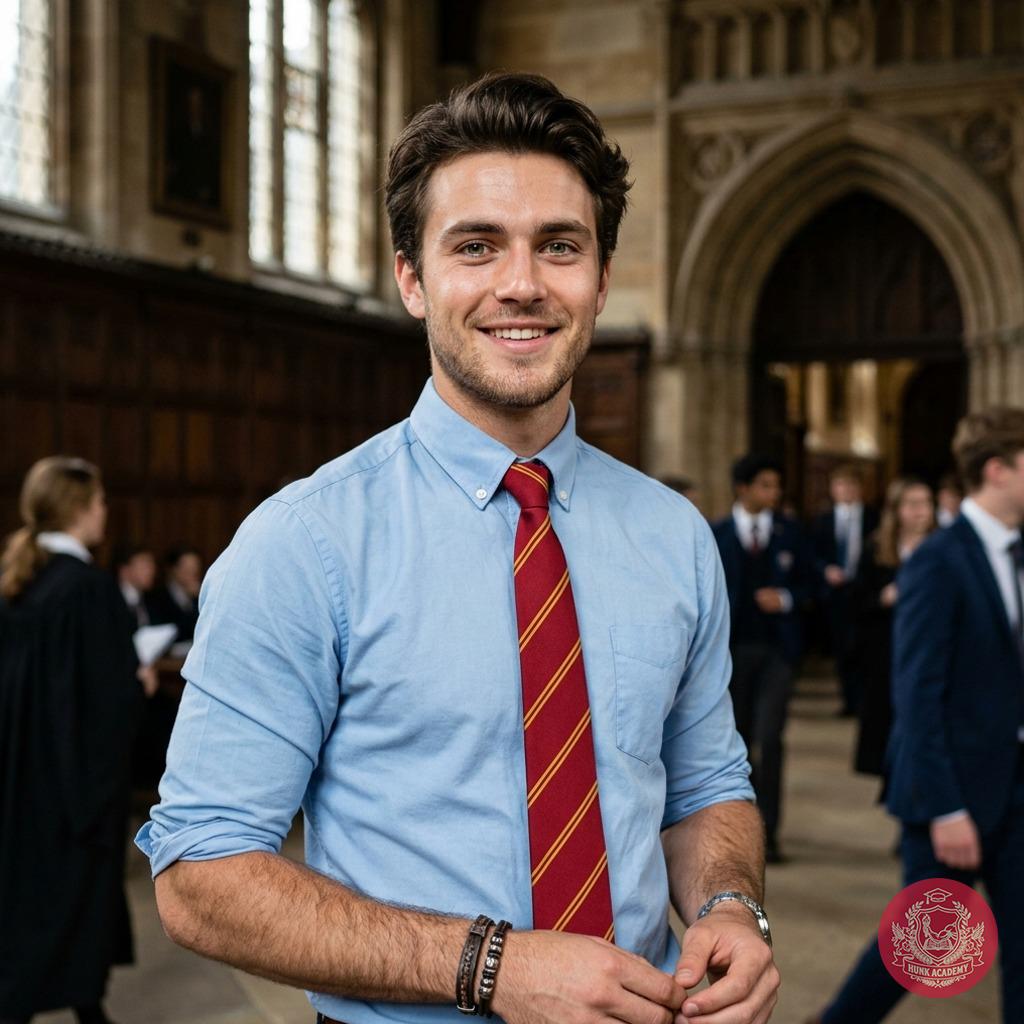 Bright-eyed ambition meets the halls of knowledge—where every rolled sleeve and confident stride whispers of the scholar yet...