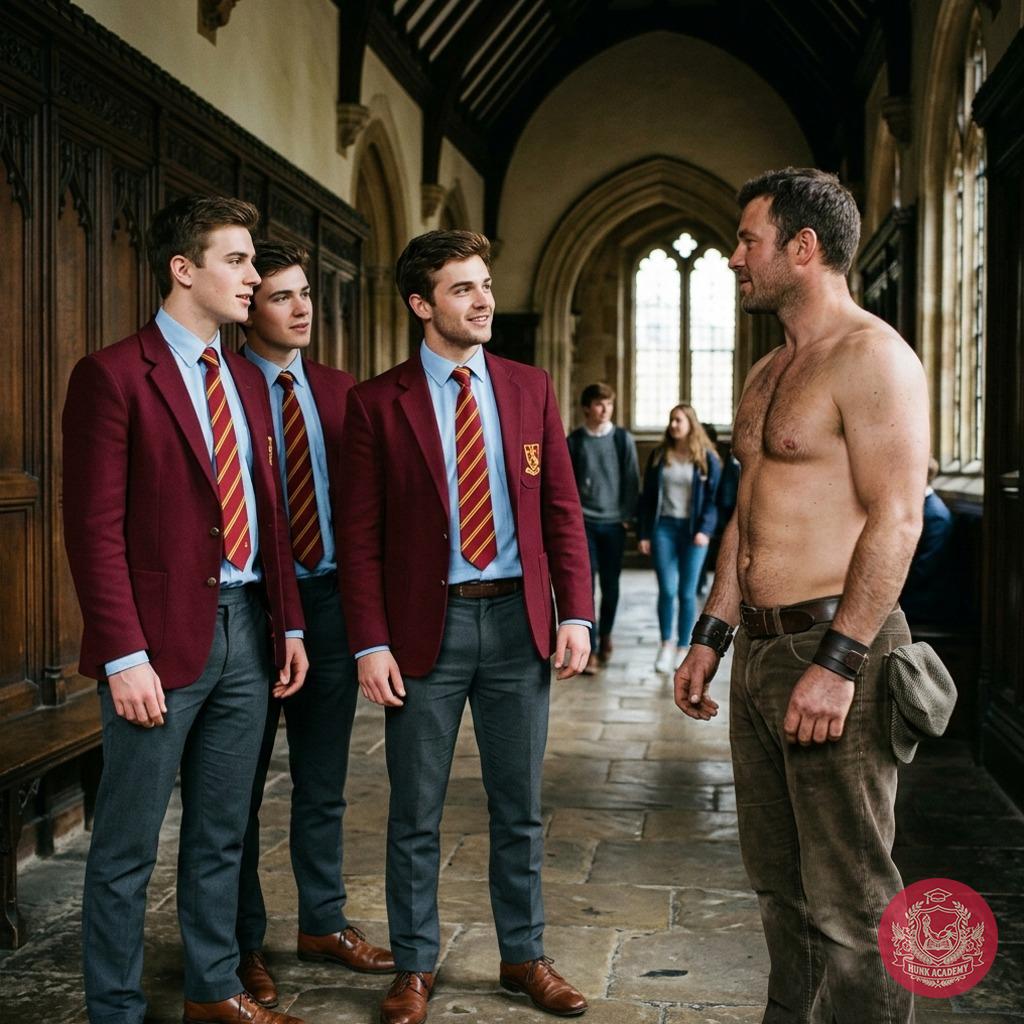 The groomsmen stand in crisp tradition, their gazes locked on the rugged strength of the school’s stablemaster—where...