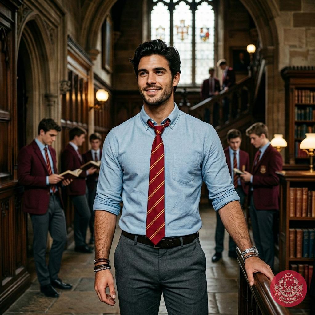 Amidst the grand halls of knowledge, a scholar strides with quiet confidence—where every step echoes with the weight of...