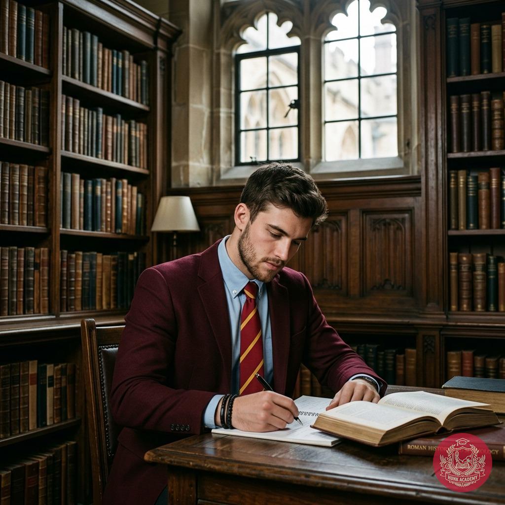 In the hushed grandeur of leather-bound tomes and arched windows, a scholar’s quill dances across parchment—where every word...