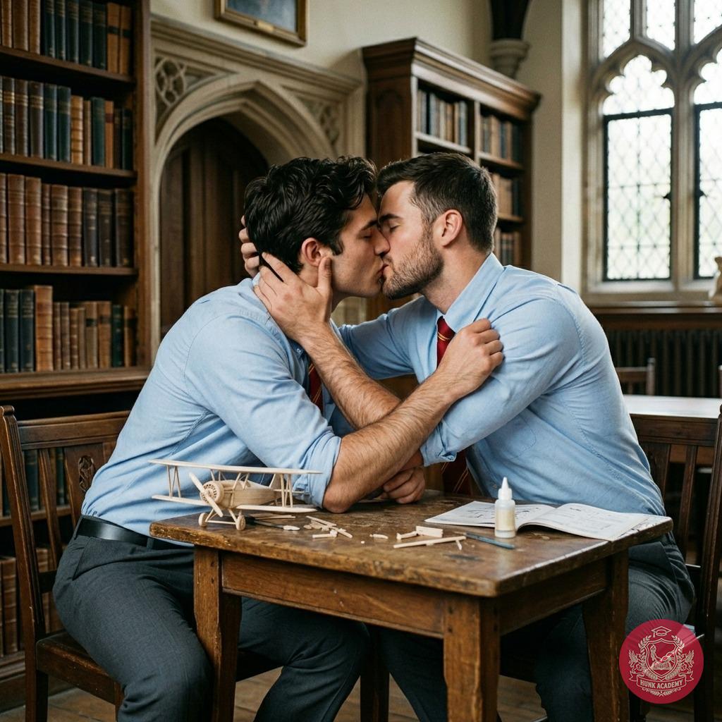 Between lectures and late-night study sessions, even the sharpest minds find moments to lose themselves—two scholars pause...