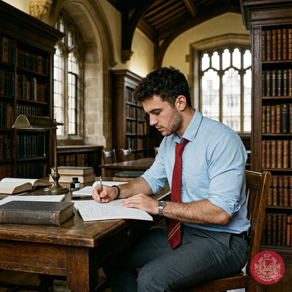 In the hushed grandeur of oak-lined halls, a scholar’s quill dances across parchment—where ink meets intellect, and every...